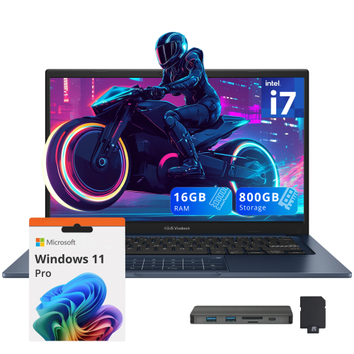 ASUS  Vivobook 14" Fhd Business Laptop, Intel I7-1355U, 800GB Storage(512GB SSD+288GB Docking Station Set), 16GB Ram, Intel Uhd Graphics, Number Pad