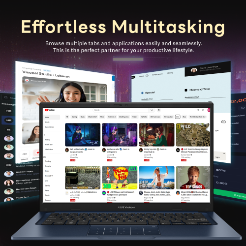 ASUS Vivobook 14" FHD Business Laptop, Intel i7-1355U,1.28TB Storage(1TB SSD+288GB Docking Station Set), 16GB RAM, Intel UHD Graphics, Number Pad,