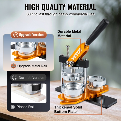VEVOR 75 mm Button Maker Machine, Badge Punch Press Kit, Children DIY Gifts Pin Maker, Button Making Supplies with 500pcs Button Parts & Circle