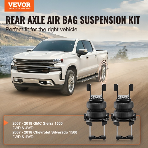 VEVOR Air Bag Suspension Kit, Air Springs Suspension Bag Kit Compatible with 2007-2018 Chevrolet Silverado 1500 and GMC Sierra 1500 2WD 4WD, 5000 lbs