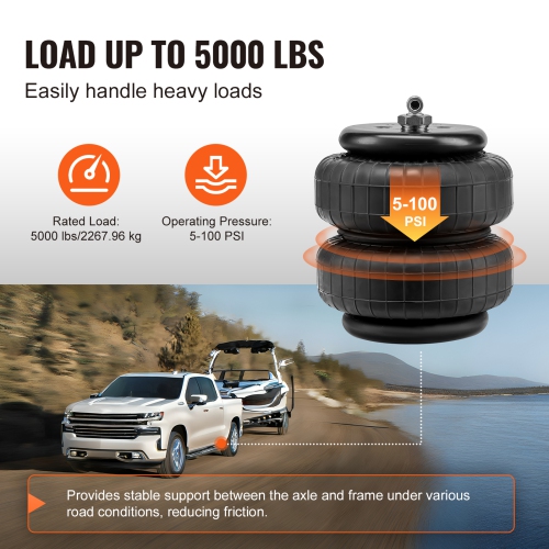 VEVOR Air Bag Suspension Kit, Air Springs Suspension Bag Kit Compatible with 2007-2018 Chevrolet Silverado 1500 and GMC Sierra 1500 2WD 4WD, 5000 lbs
