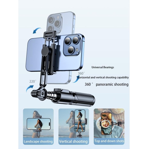 Télécommande sans fil portative Mini-perche à égoportrait Bluetooth Remplissage léger de voyage Support de téléphone mobile portatif Photographie