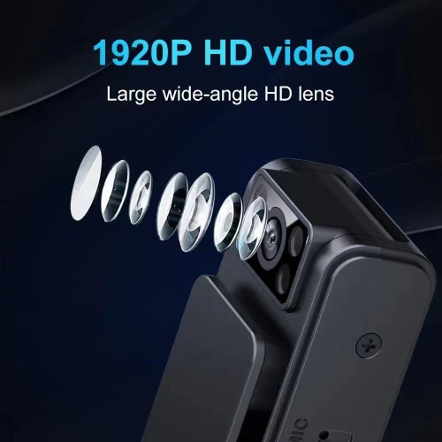 New sports camera, handheld HD night vision 1080p indoor and outdoor full color thumb camera - WiFi version [real-time viewing + 32G memory card