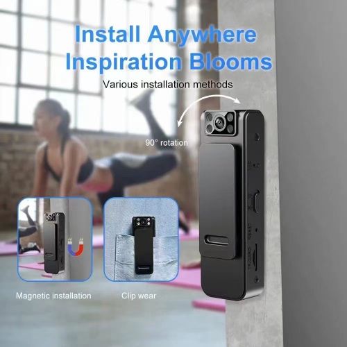 New sports camera, handheld HD night vision 1080p indoor and outdoor full color thumb camera - WiFi version [real-time viewing + 32G memory card