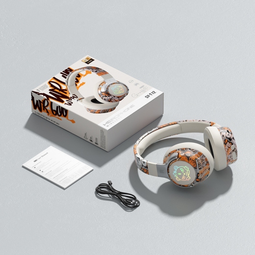 THE WAY  Tuya T12 Wireless Foldable RGB Tuya Headphones Bt5.4 \w Mic Stereo Bluetooth Gaming Tuya Fashion Headphones Super Long Battery Life Wireless