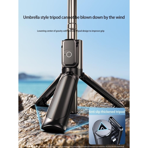 Wireless remote control handheld mini selfie stick, Bluetooth fill light travel portable mobile phone stand photography artifact floor tripod - 0.8m