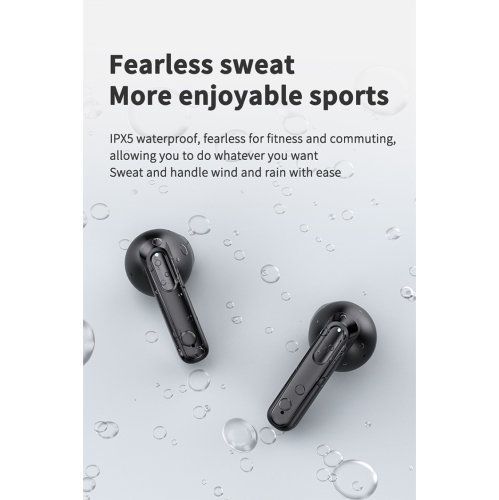 A18 noise reduction digital display headphones, wireless waterproof headphones, in-ear gaming high-power Bluetooth headphones - white