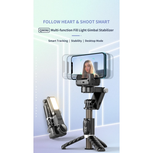 Mobile phone gimbal stabilizer, selfie stick Bluetooth smart anti-shake follow-up bracket retractable live broadcast tripod - 0.7m aluminum alloy