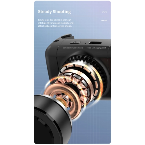 Mobile phone gimbal stabilizer, selfie stick Bluetooth smart anti-shake follow-up bracket retractable live broadcast tripod - 0.7m aluminum alloy