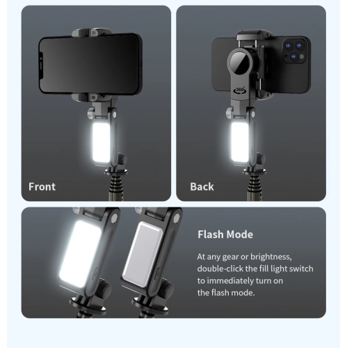 Mobile phone gimbal stabilizer, selfie stick Bluetooth smart anti-shake follow-up bracket retractable live broadcast tripod - 0.7m aluminum alloy