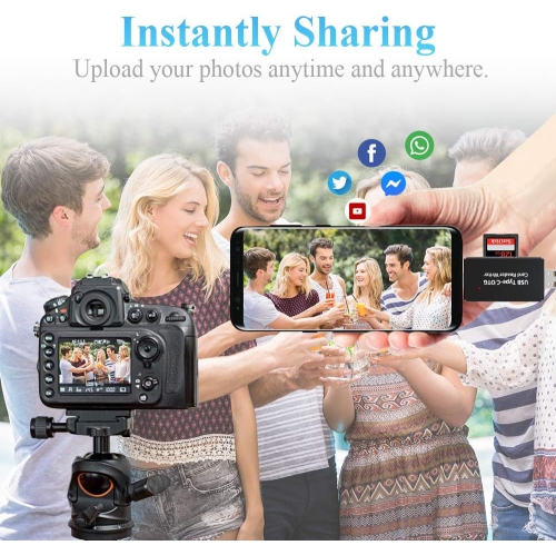 Lecteur de carte de type C Lecteur de carte USB 3,0, téléphone mobile 4 en 1 Lecteur de carte mémoire portable haute vitesse - YC-330 noir