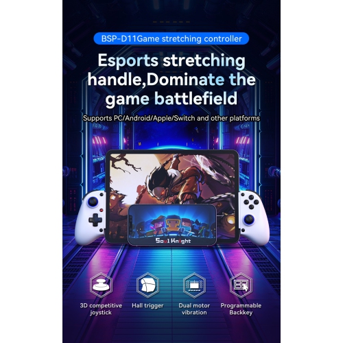 Manette de jeu télescopique D11/D11S Déclencheur à effet Hall Switch/PC Manette de diffusion en continu Bluetooth pour Xbox Android iOS - D11 Blanc