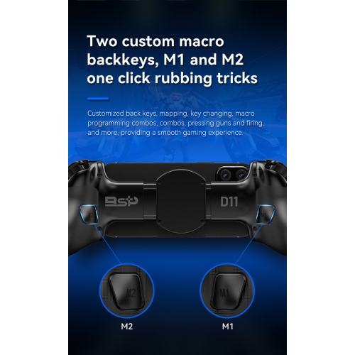 Manette de jeu télescopique D11/D11S Déclencheur à effet Hall Switch/PC Manette de diffusion en continu Bluetooth pour Xbox Android iOS - D11 Blanc