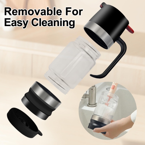 11OZ Honey Dispenser With Handle No Drip Glass Syrup Container for Coffee Bar, Honey Pot and Jar