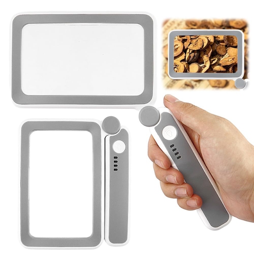 Loupe avec lumière, 4 loupe de lecture légère pour aînés, grande loupe portative pliable avec loupe rechargeable à 10 DEL