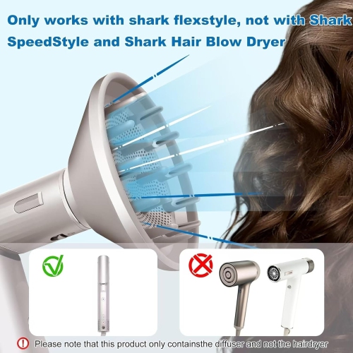 Hair Dryer Diffuser Nozzle,FlexStyle Diffuser Nozzle for Shark HD430,Attachment for Shark FlexStyle Styling Tool