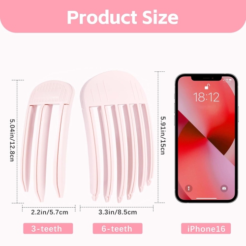 2PCS Pince de volume pour cheveux Fluffy Bangs, Peigne Easy High Crown Volume pour femmes, pinces volumisantes cheveux Instant Hair Root Lifting Clips