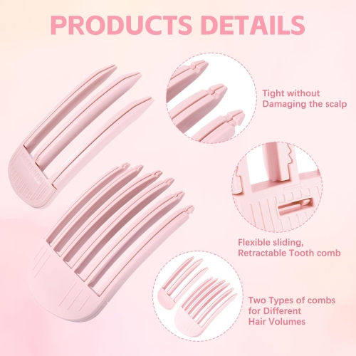 2PCS Pince de volume pour cheveux Fluffy Bangs, Peigne Easy High Crown Volume pour femmes, pinces volumisantes cheveux Instant Hair Root Lifting Clips