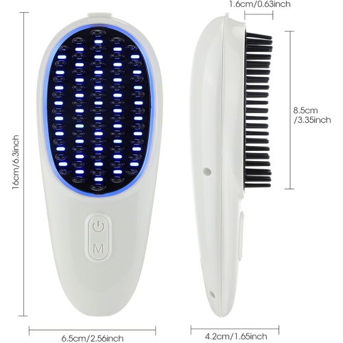 Red Blue Light Therapy Comb for Hair Growth,Anti-Loss Hair Head Massage Comb,Electric Scalp Massager,Red Light Hair Therapy Brush