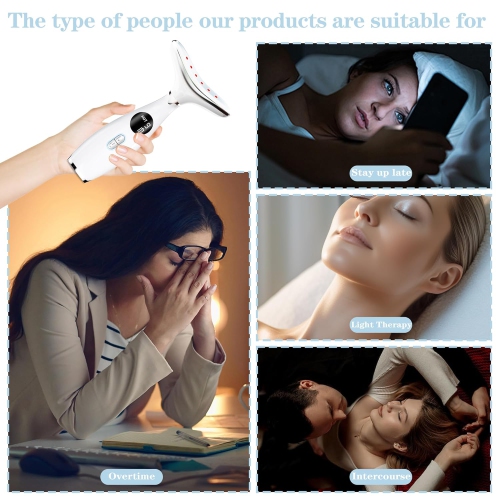 Face & Neck Beauty Massage Wand,3-Mode LED Heating,Facial Sculptor for Skin Care,Red Light Therapy Face Massager for Skin Tightening Lifting