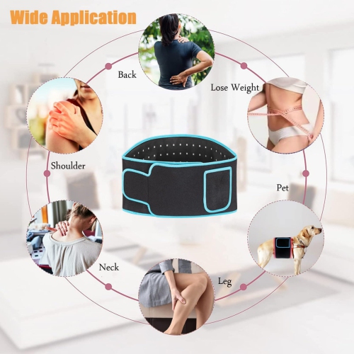 Red Light Therapy Blet, Infrared Light Therapy Pad Wrap for Body Pain Relief Wearable for Waist Back Stomach Muscle Repair LED 660nm&850nm with Timer