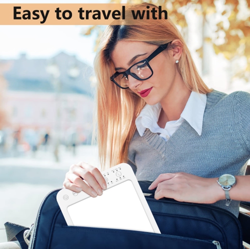 Lampe de luminothérapie LED, lampe solaire LED de 12000 lux sans UV, lampe solaire avec fonction de réveil de 6 minuterie, 5 niveaux de luminosité