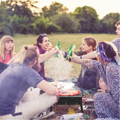 Barbecue, table pliante portative pour barbecue, fumoir d'extérieur en acier inoxydable pour 1-3 personnes, jardin de pique-nique de camping 35