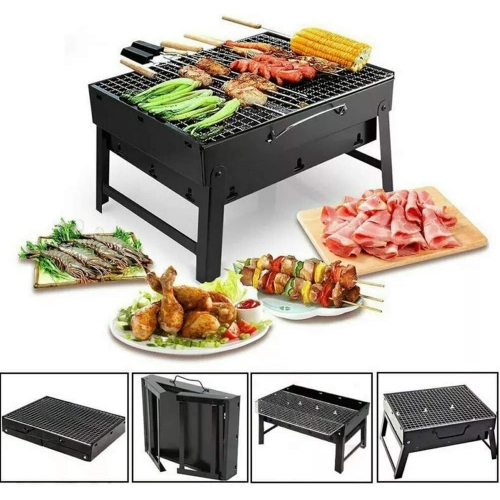 Barbecue barbecue, table pliante portable, fumoir extérieur en acier inoxydable, adapté pour 5&nbsp;personnes, terrasse de pique-nique camping