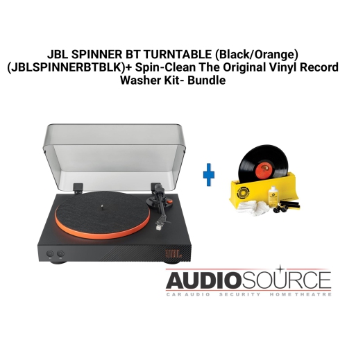 Tourne-disque BT Spinner de JBL (JBLSPINNERBTBLK) + ensemble avec tourne-disque Spin-Clean The Original