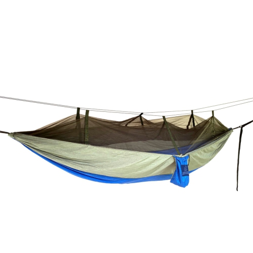 Hidden Wild Travel Hammock with Bug Net - 9.75' - Blue