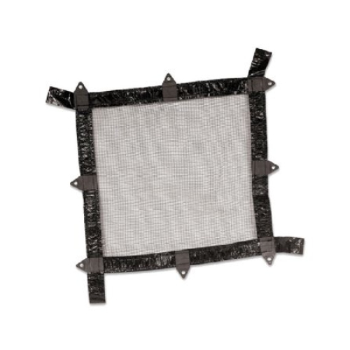 Filet rectangulaire noir jais et blanc de luxe à feuilles fermées pour piscine creusée 16 x 24 pi
