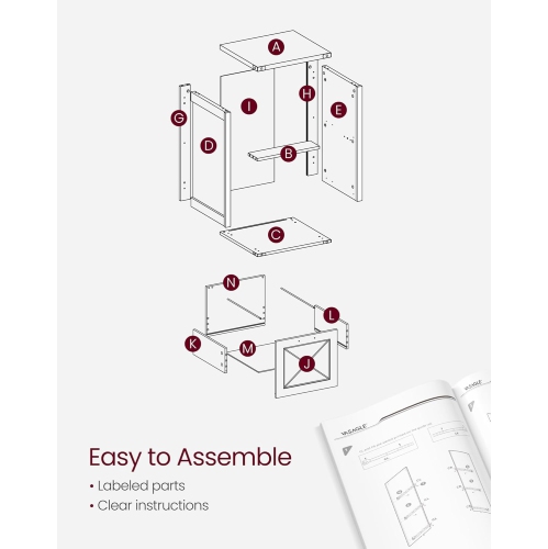 VASAGLE File Cabinet – Modern Farmhouse Style with 2 File Drawers and Printer Stand in Honey Brown