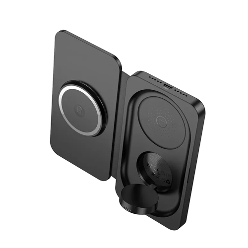 Chargeur magnétique sans fil 3-en-1 Station de recharge pliable pour Apple Watch iWatch AirPods iPhone, noir