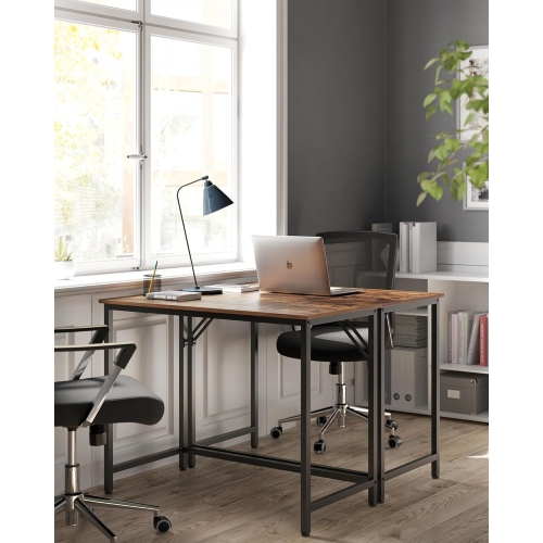 Le bureau VASAGLE est idéal pour étudier, chambre, bureau à domicile et salon en brun rustique et noir encre