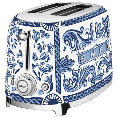 Smeg Dolce&Gabbana Toaster - 2-Slice Dolce & Gabanna Collection - Blue Mediterraneo