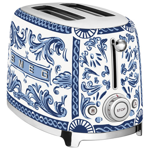Smeg Dolce&Gabbana Toaster - 2-Slice Dolce & Gabanna Collection - Blue Mediterraneo