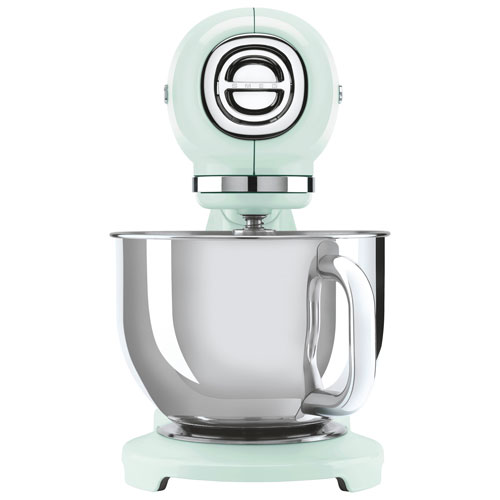 Batteur sur socle à tête inclinable Années 50 de Smeg - 5 pte - 800 W - Vert pastel