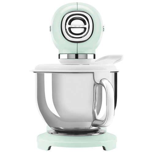 Batteur sur socle à tête inclinable Années 50 de Smeg - 5 pte - 800 W - Vert pastel