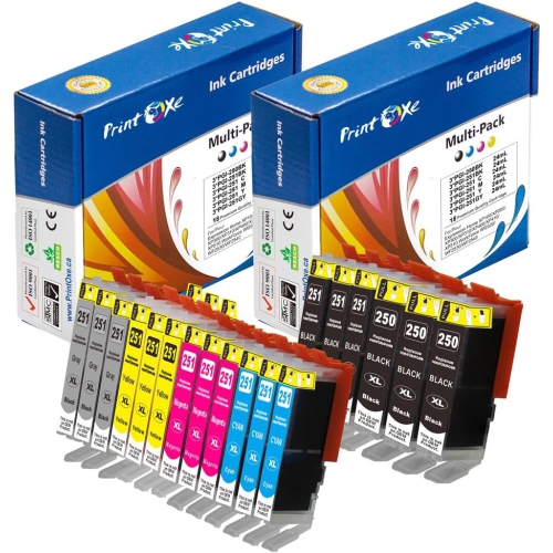 PGI-250XL CLI-251XL With Grey 18 Ink Cartridge Compatible for Canon PIXMA PGI 250 & CLI for MG / IP / MX Printer Series