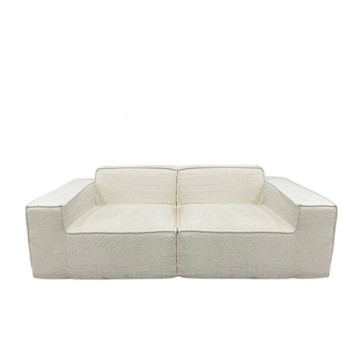 Teddy Compression Sofa Upholstered Loveseat For Three Person, High Rebound Density Sponge Sofa for Living Room, Bedroom, Apartment or Office, 204cm