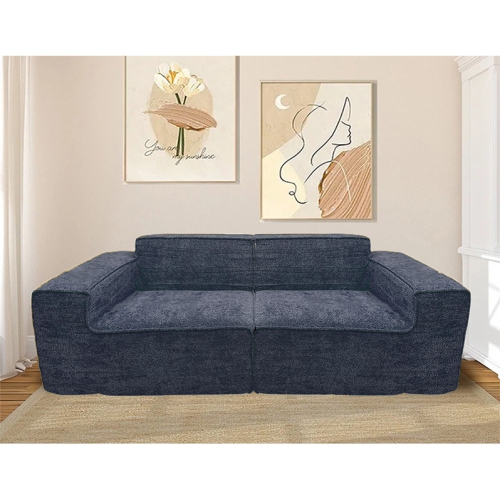 Teddy Compression Sofa Upholstered Loveseat For Three Person, High Rebound Density Sponge Sofa for Living Room, Bedroom, Apartment or Office, 204cm