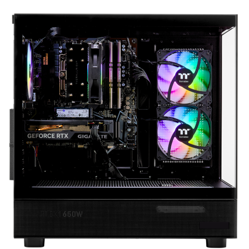 TECHNOID Glass Black Gaming PC – GeForce RTX 5080– AMD Ryzen 7 7800x3D – 32GB DDR5 – 2TB SSD – AI Ready – VR Compatible – Win 11 Home
