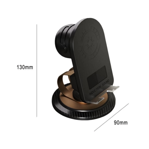 Smartphone Sensor Speaker Stand, Portable Induction Bluetooth Speaker Phone Mount with 360 Rotation, Wireless Charging