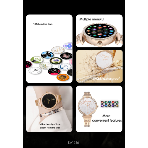 LENYES Tiffany Smartwatch | 1.19″ AMOLED • BT 5.3 • Wireless Charging • 20-Day Standby • IP68 Waterproof • Bluetooth