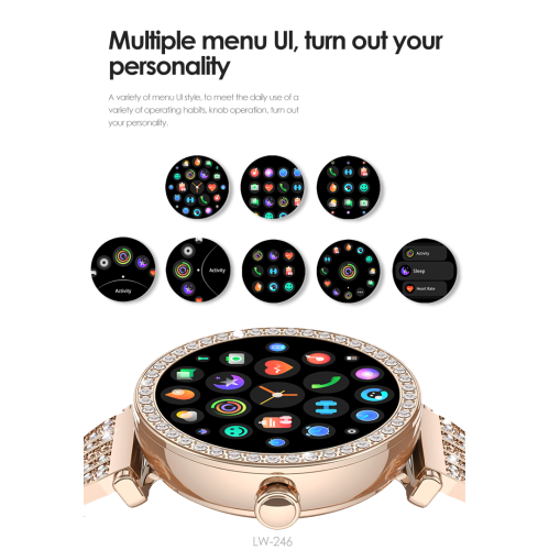 LENYES Tiffany Smartwatch | 1.19″ AMOLED • BT 5.3 • Wireless Charging • 20-Day Standby • IP68 Waterproof • Bluetooth