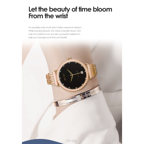 LENYES Tiffany Smartwatch | 1.19″ AMOLED • BT 5.3 • Wireless Charging • 20-Day Standby • IP68 Waterproof • Bluetooth