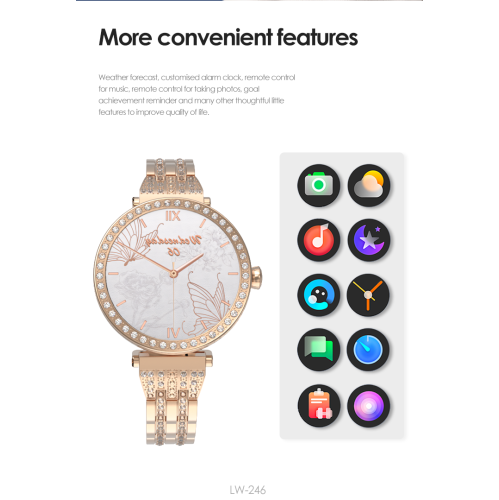 LENYES Tiffany Smartwatch | 1.19″ AMOLED • BT 5.3 • Wireless Charging • 20-Day Standby • IP68 Waterproof • Bluetooth