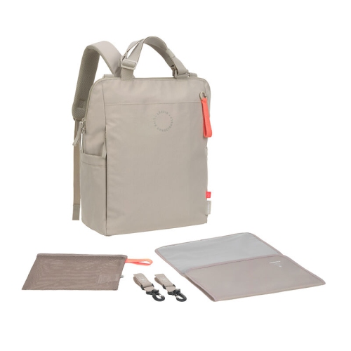 Image 1 de 10.. Lassig - Étiquette verte - Sac à couches - Sac à dos conversion - Beige