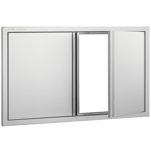 VEVOR 36W x 21H Inch BBQ Access Door, Double Outdoor Kitchen Door, Stainless Steel Flush Mount Door, Wall Vertical Door with Recessed Handles , for