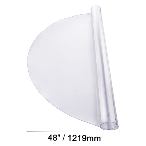 VEVOR 48 x 48 Inch Plastic Table Cover, 2.0 mm Thick Clear Table Protector, Round PVC Desk Mat, Waterproof & Easy Cleaning Desk Pad Tablecloth, for